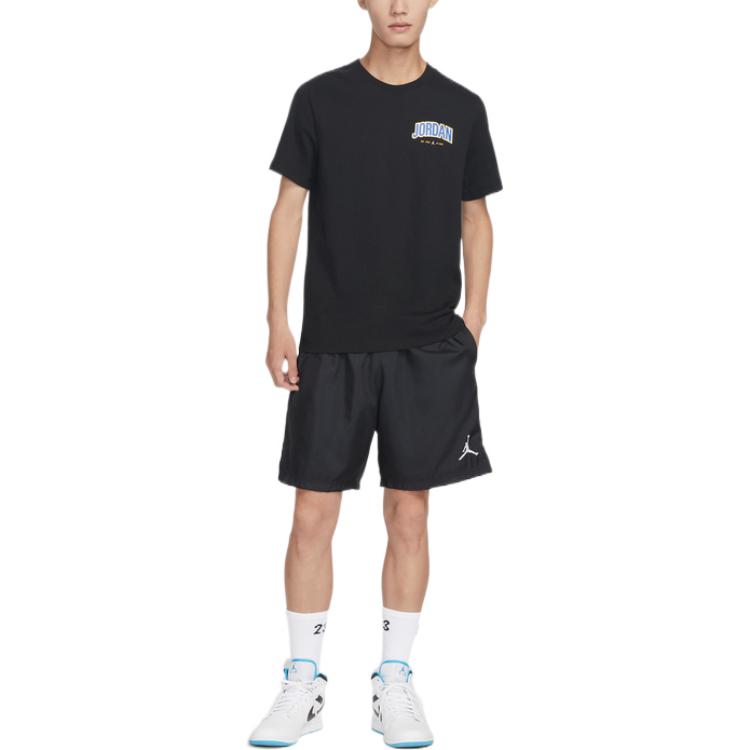 Air Jordan Solid Color Mesh Lacing Straight Shorts 'Black' DQ5687-010