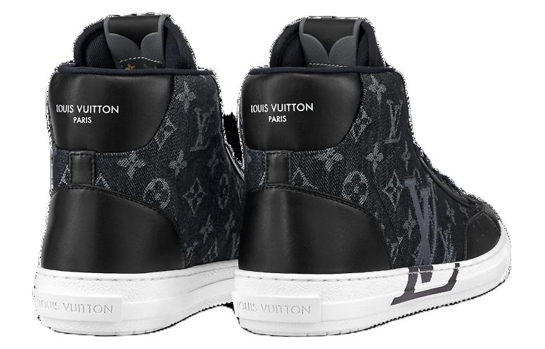 LOUIS VUITTON Charlie Ankle Sneakers 'Black Denim Monogram' 1AARCC