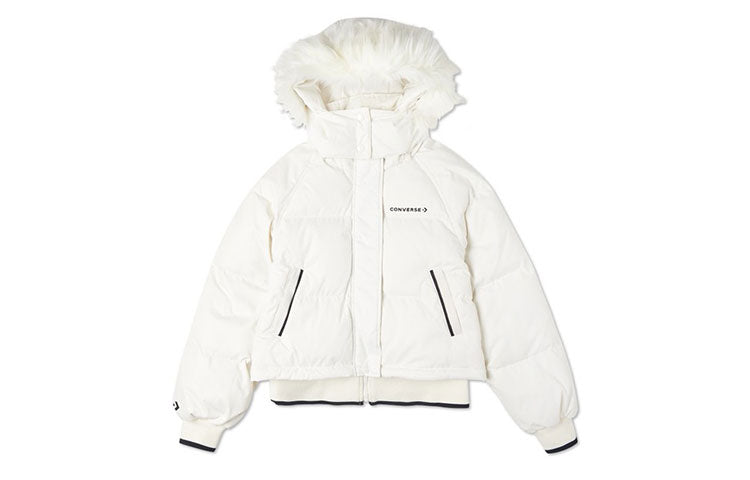 (WMNS) Converse Convertible Long Down Jacket Asia Sizing 'White' 10020023-A01