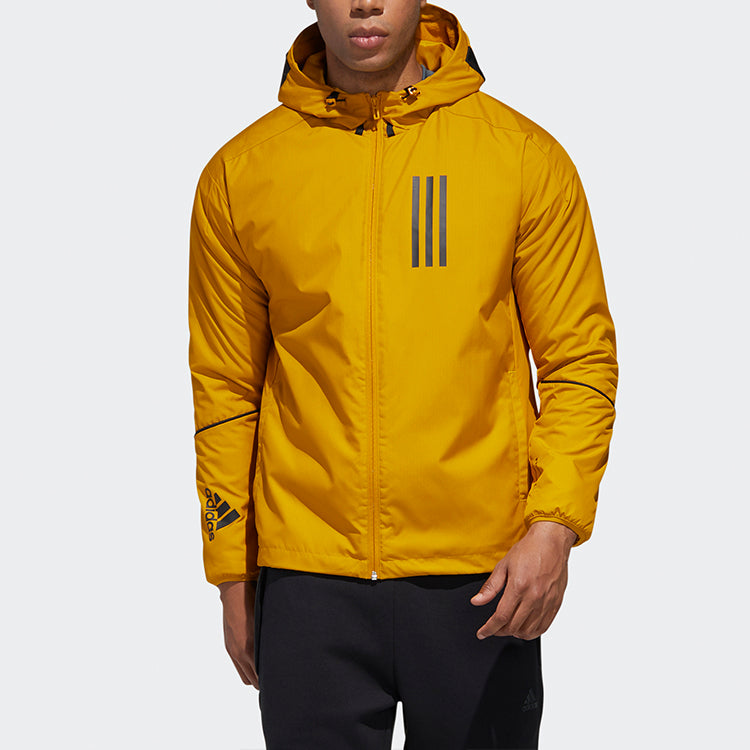 adidas W.N.D. hooded Sports Stylish Jacket Gold Color GF3968