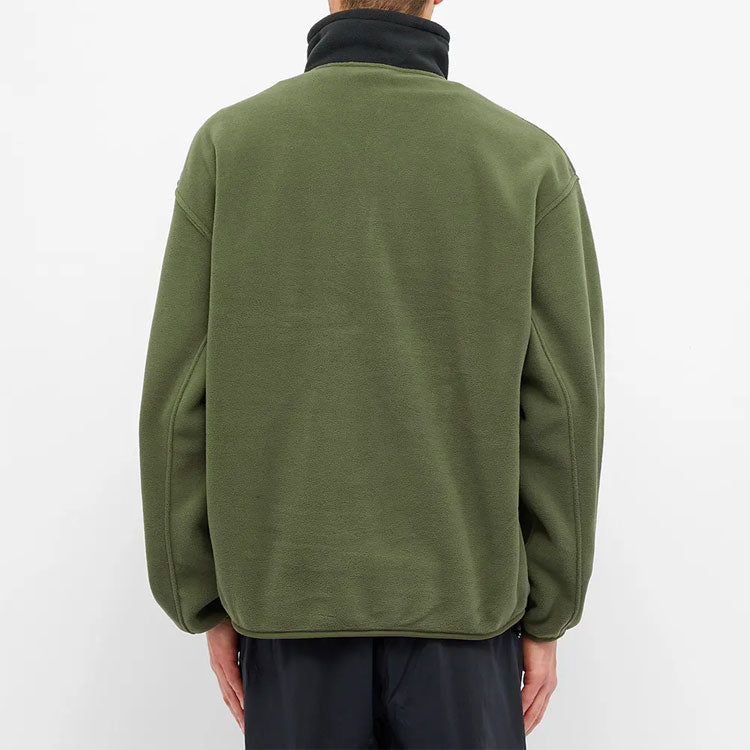 Nike ACG Logo Embroidered Half Zipper Fleece Stand Collar Pullover Jacket Green Army green CK6839-325