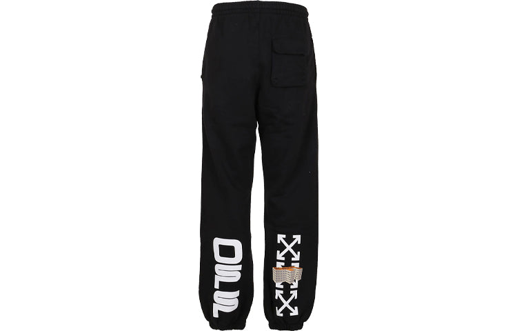 Off-White SS20 Wavy Logo Track Pants For Men Black OMCH020R20E300041001