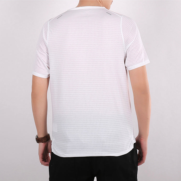 Nike Logo Pattern Training Sports Short Sleeve White DD1535-100
