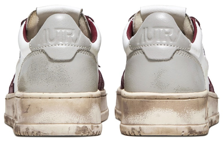 (WMNS) Autry Medalist Low Super Vintage Sneakers 'White Grey Burgundy' AVLW-SV13