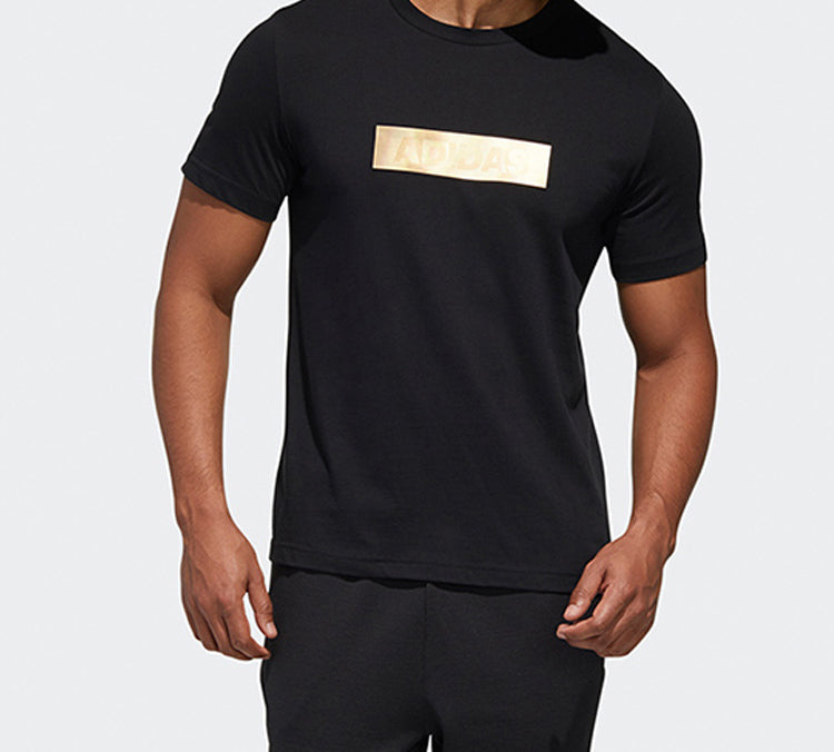 adidas Mh Gfx T Lng Square Printing Short Sleeve Black GH4416