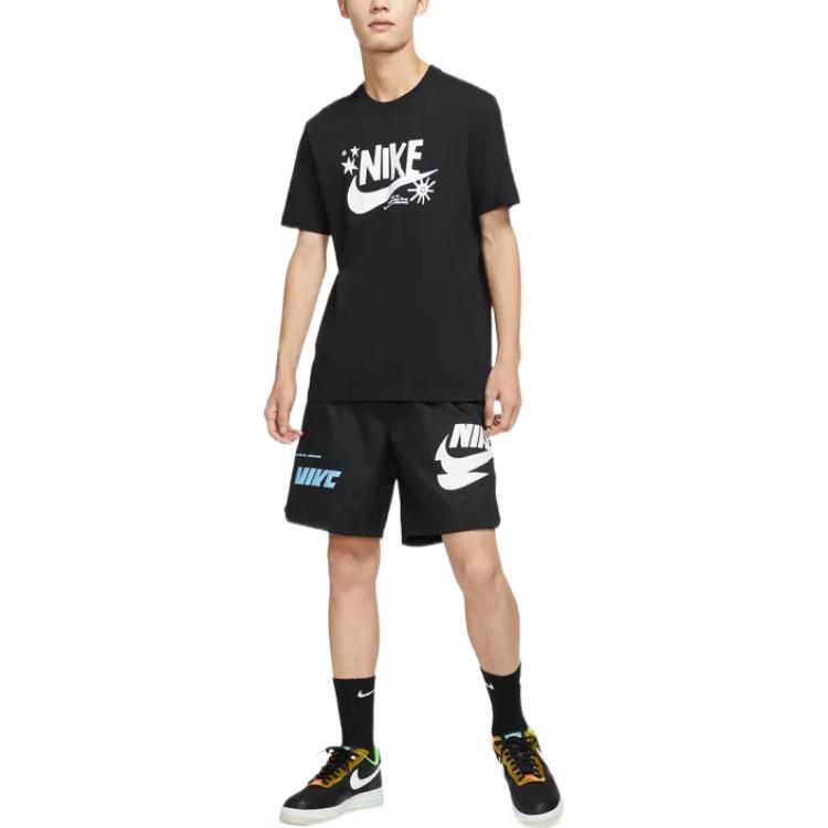 Nike Front Logo Short Sleeves Tee 'Doodle Logo Black White' DR7808-010