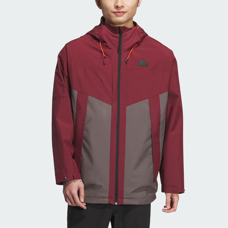 adidas City Escape Blocking Jacket Asia Sizing 'Red Grey' JE8577
