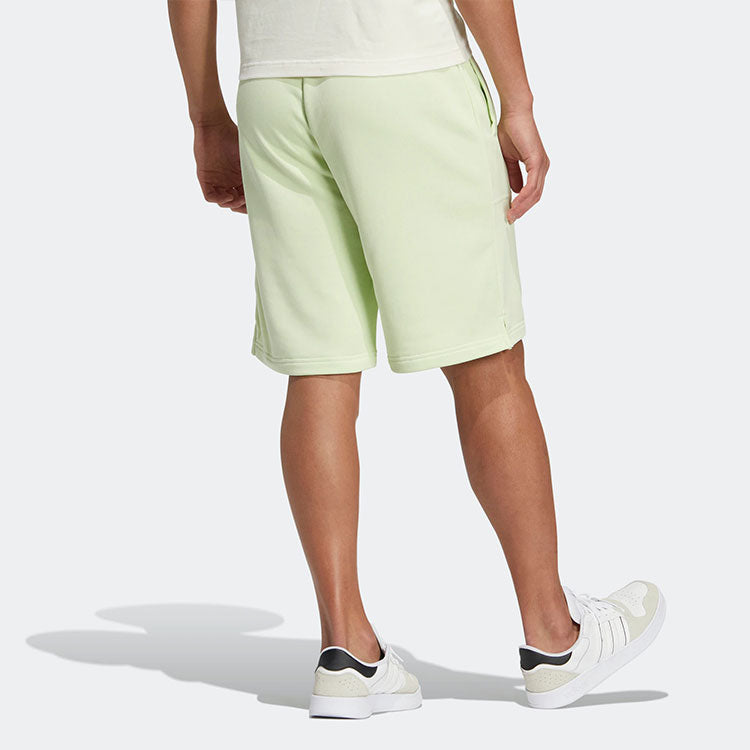 adidas neo Solid Color Lacing Casual Straight Shorts Unisex light green HS6823