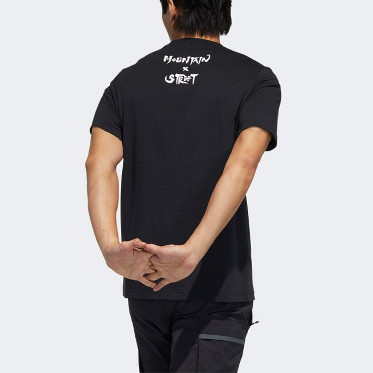 adidas Zjy Gfx Ss Tee1 Printing Sports Short Sleeve Couple Style Black GN7326