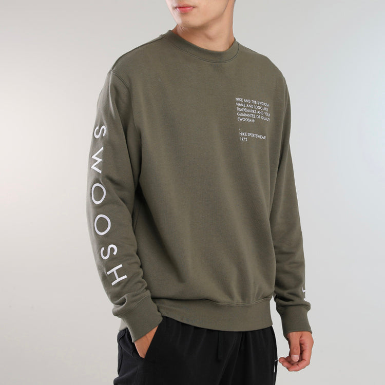 Nike Embroidered Casual Pullover Long Sleeves Yellow CU4035-380