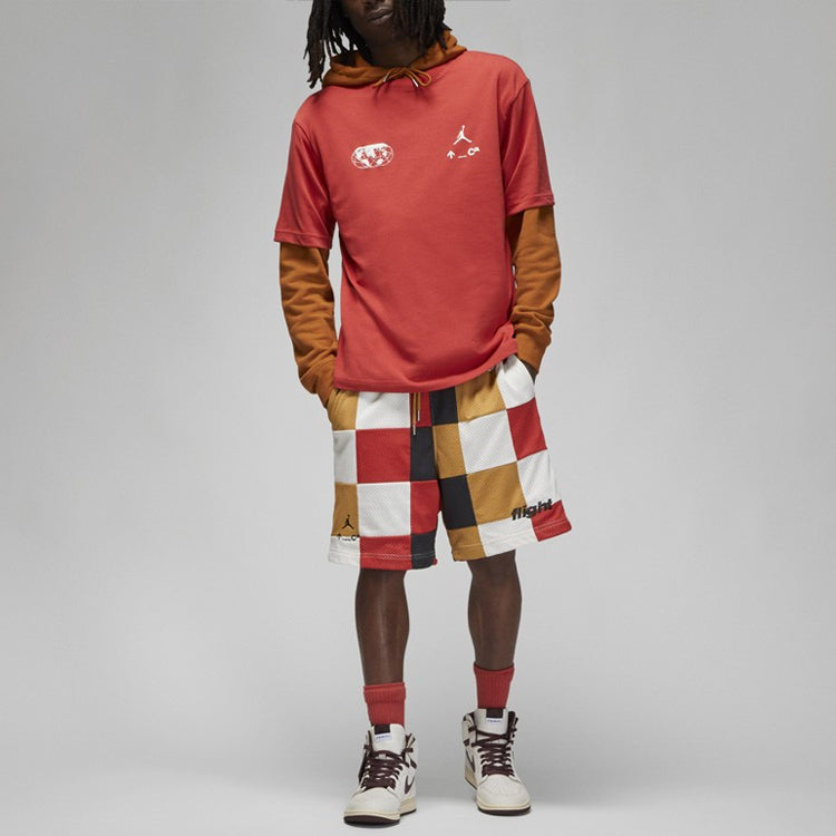 Air Jordan Round Neck Pullover Brand Pattern Alphabet Short Sleeve T-Shirt Men's Clay Red DQ7361-662