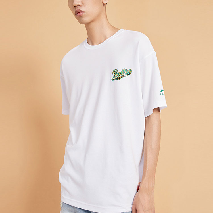 Li-Ning Paris fashion week Series Subject Element Printing Short Sleeve 'White' AHSQ085-2