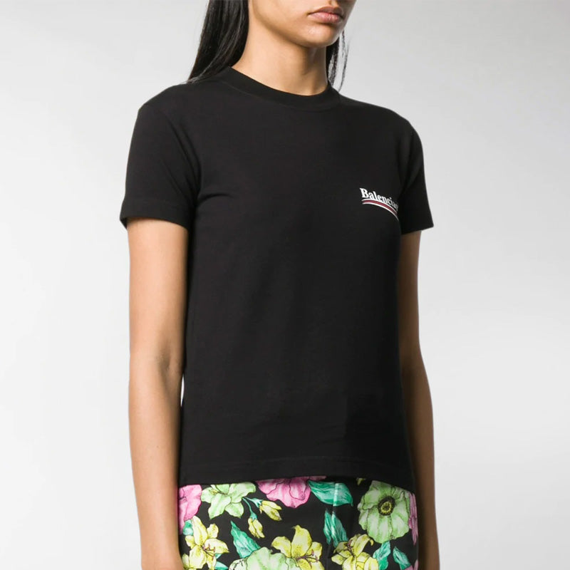 Balenciaga Alphabet Logo Printing Short Sleeve Black 612964TIV521070