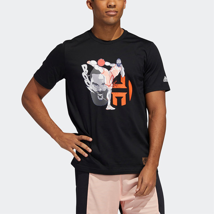 adidas Harden GU KICK Basketball Sports Short Sleeve Black GE4118