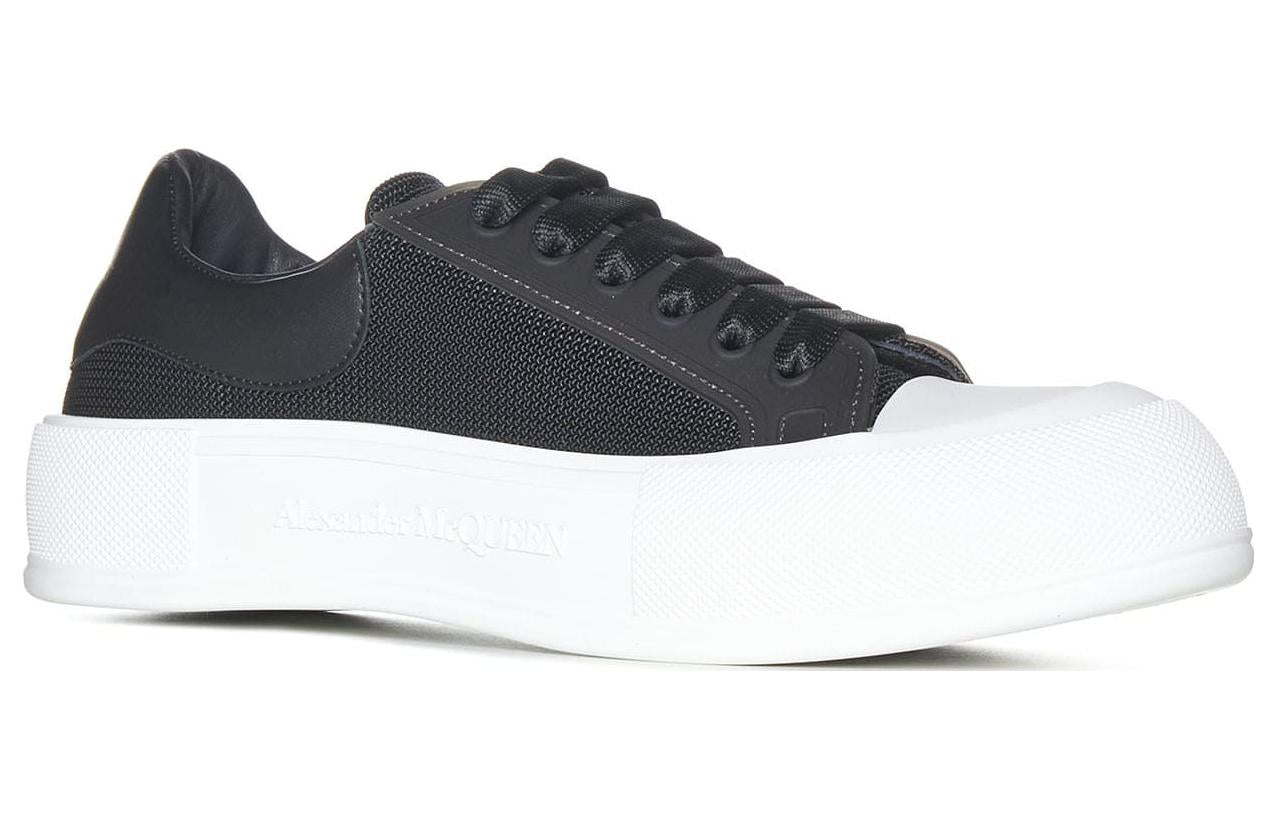 Alexander McQueen Deck Lace Up Plimsoll Sneakers 'Core Black White' 711098W4UB31000