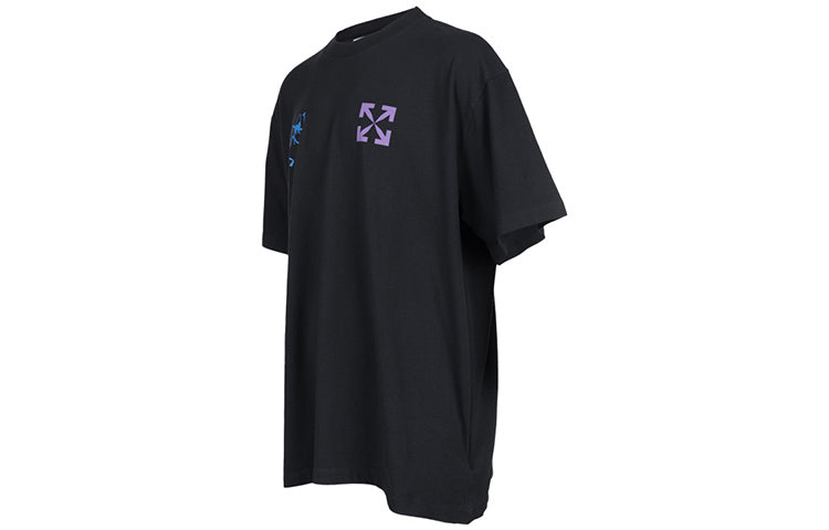 Off-White 90s Liquid Over Short-Sleeve Tee 'Black/Blue' OMAA038S22JER0061045