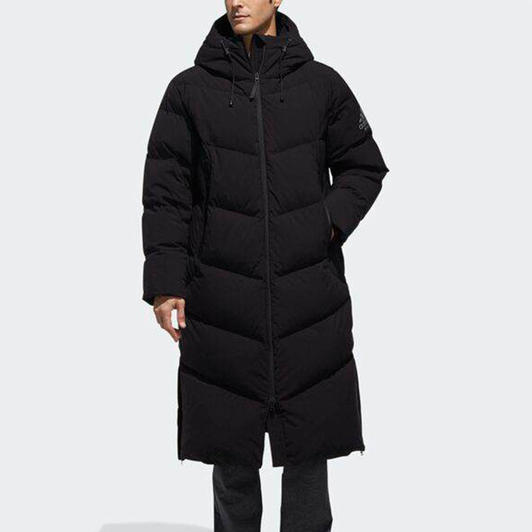 Men's adidas Sleeve Long Black Hooded Down Jacket CK8616