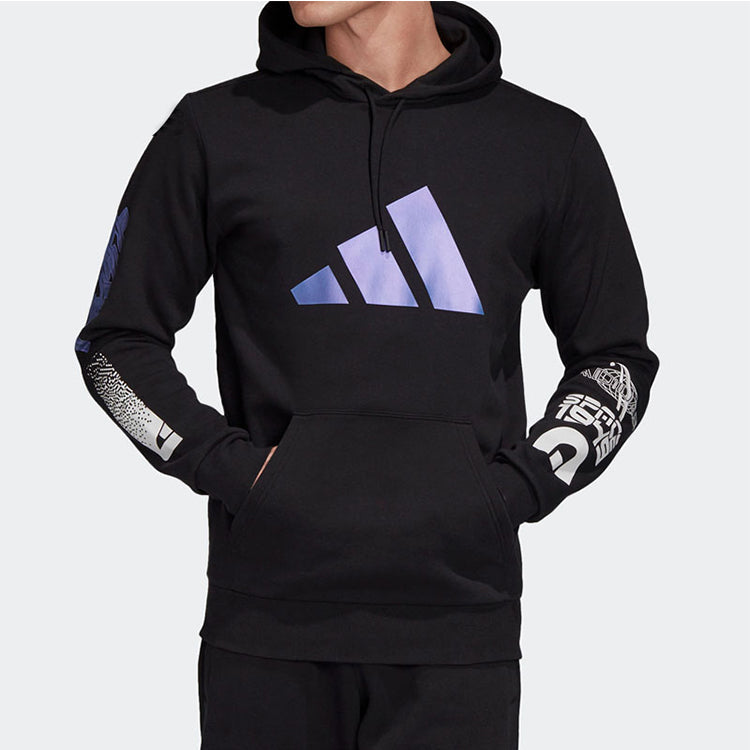 adidas logo Printing Casual hooded Sports Black GI6396