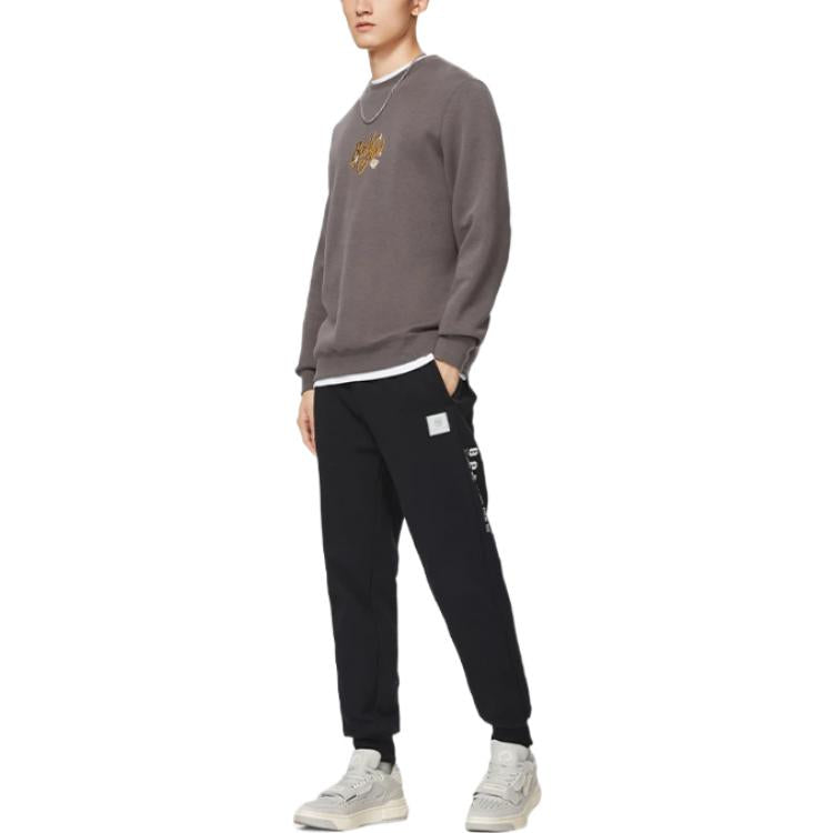 Li-Ning BadFive Logo Fleece Sweatpants 'Black' AKLSB89-1