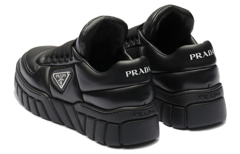 (WMNS) PRADA Padded Nappa Leather Sneakers 'Black' 1E136N_2DL8_F0002_F_B030