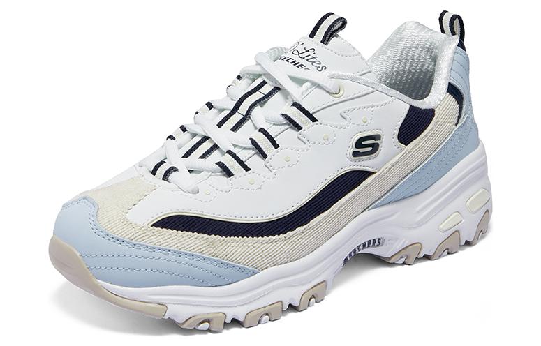 (WMNS) Skechers D'Lites Varsity Spirit Shoes 'White Blue Black' 896276-BLMT