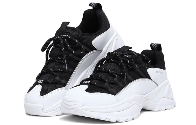(WMNS) Skechers Kozmiks Low-Top Running Shoes Black/White 13410-WBK