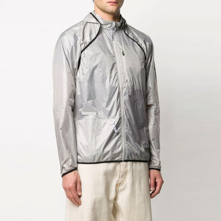 Off-White Thin and light hooded Zipper Jacket Loose Fit light grey OMVL001R20G870290610