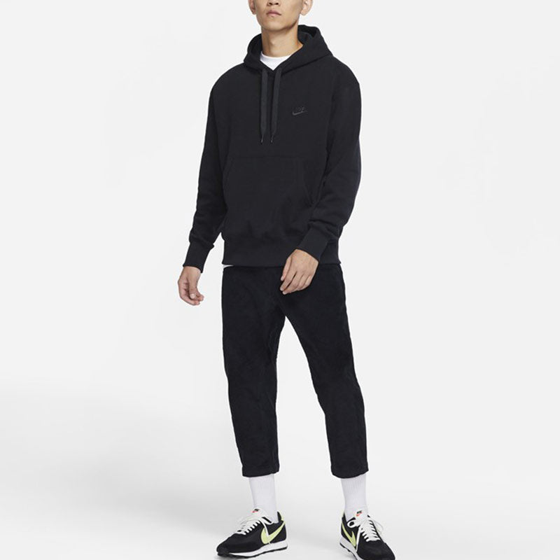 Men's Nike Sportswear French Terry Embroidered Logo Solid Color Black DA0024-010