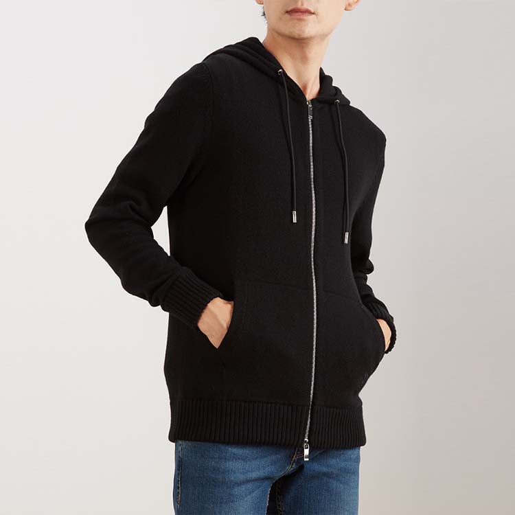 DIOR Cashmere Plain Knitted Cloth Zip Sports For Men Black 013M200AT956-C989