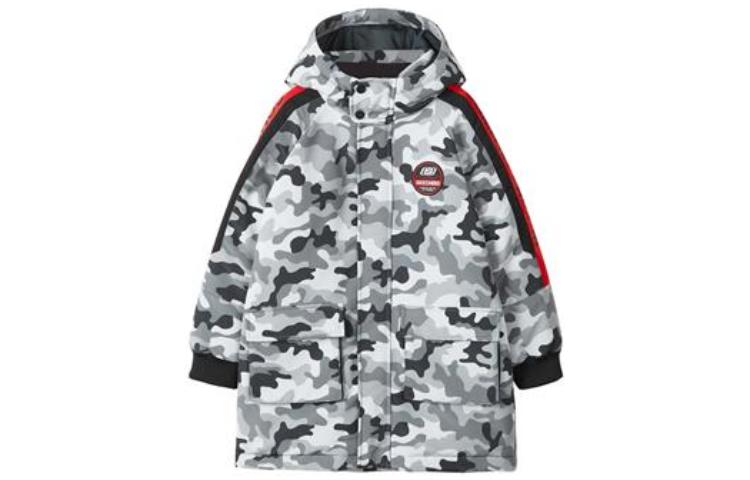 (GS) Skechers Letter Printed Woven Long Down Jacket 'Green Yellow White Black' L421B108