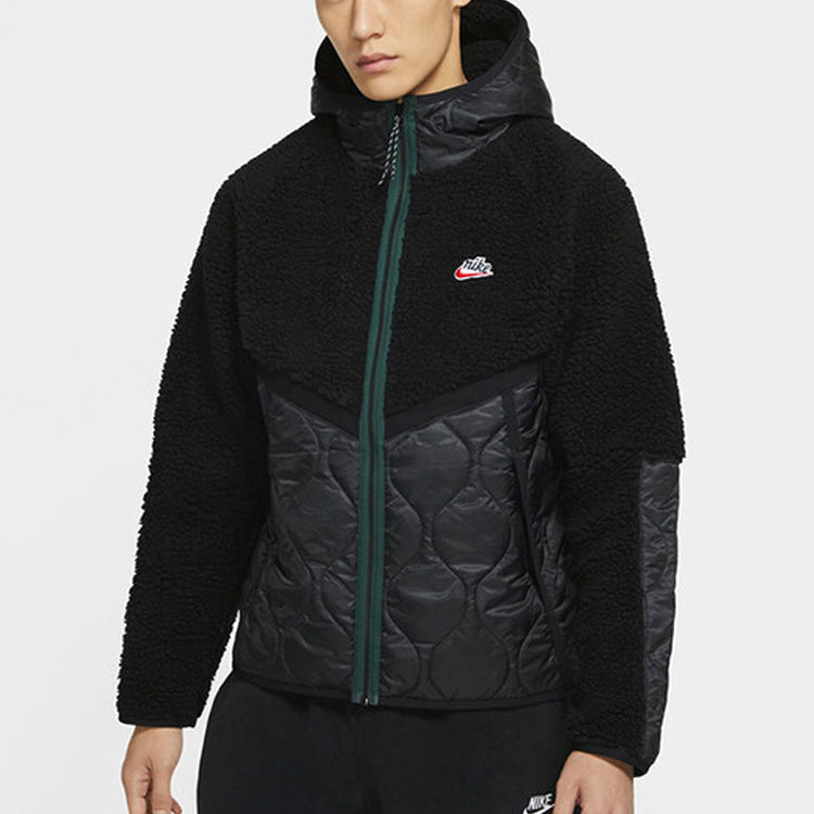 Nike Sportswear Heritage Colorblock Stay Warm hooded Tops Jacket Black CU4447-010