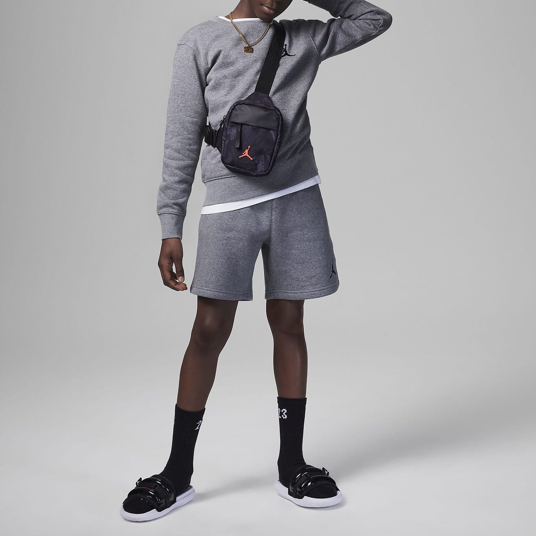 (PS) Air Jordan MJ Crew 'Carbon Heather' 95C577-GEH