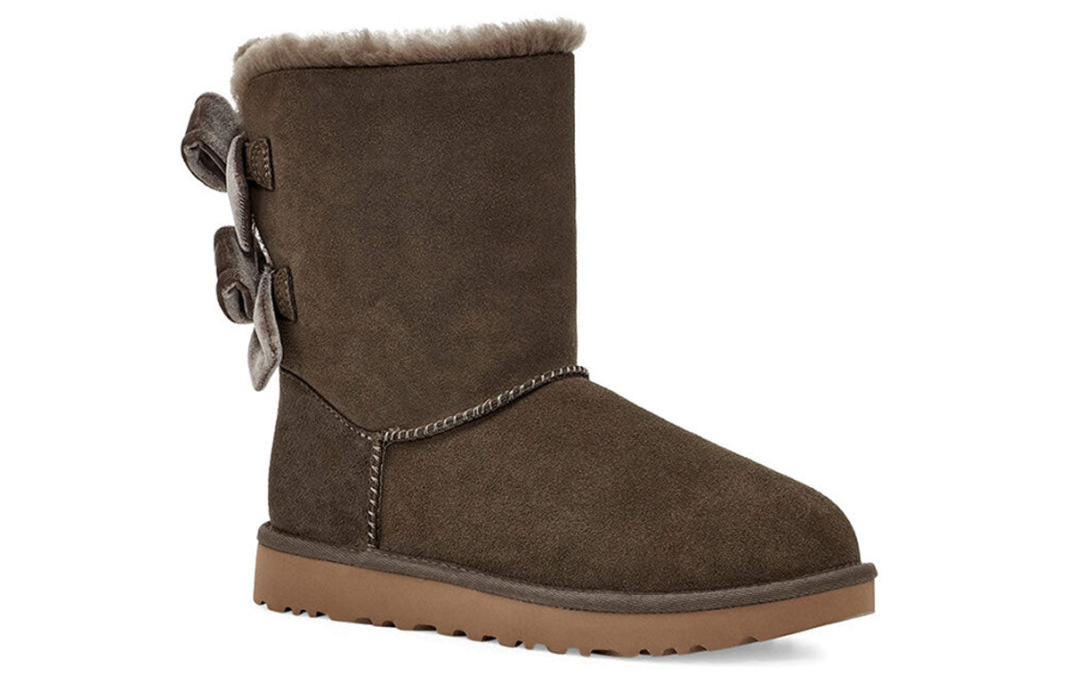 (WMNS) UGG Bailey Bow Velvet Snow Boots Brown 1118854-ESPR