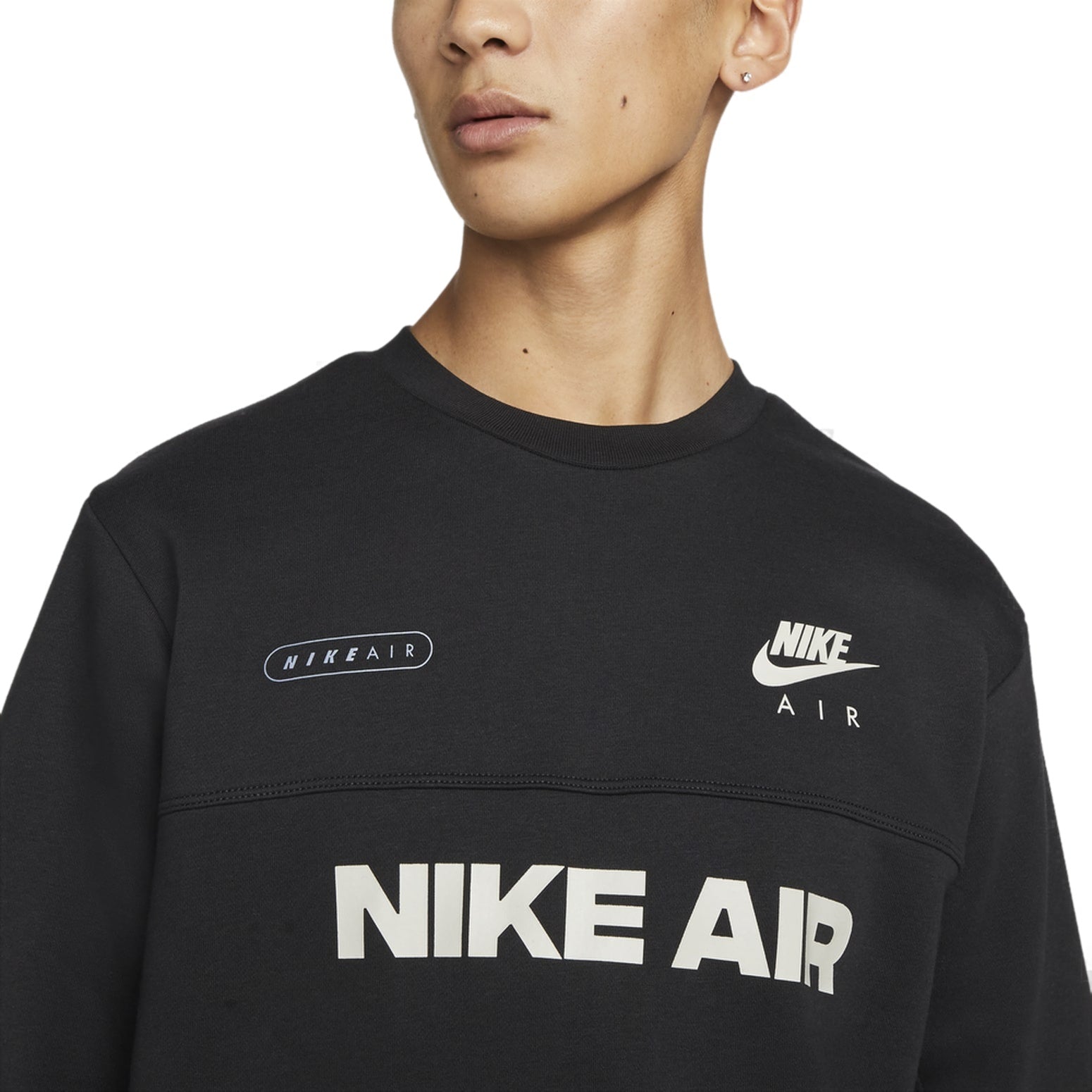 Nike Air Men's Brushed Back Fleece Crew Logo DM5208-010