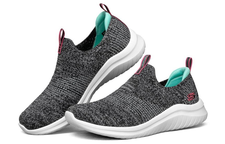 (WMNS) Skechers Ultra Flex 2.0 Running Shoes Black/White/Green 149181-BKW