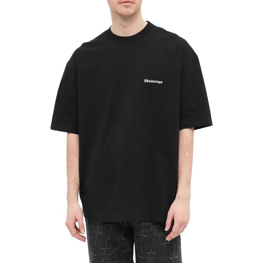 Balenciaga BB Corporate T-shirt Medium Fit 'Black' 612965TJV871070