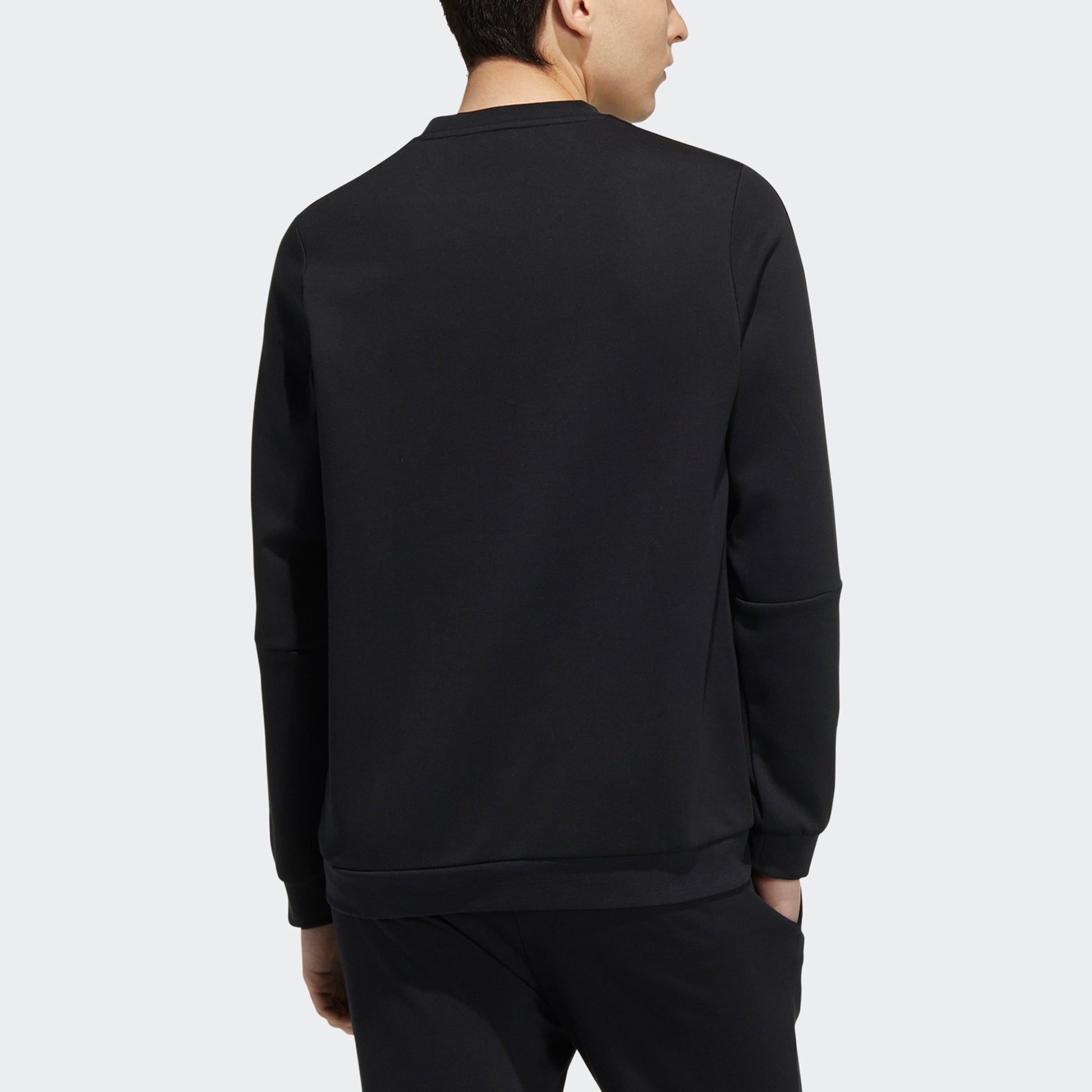Men's adidas neo Sw Gr Dk Swt Funny Printing Sports Round Neck Pullover Black H45173