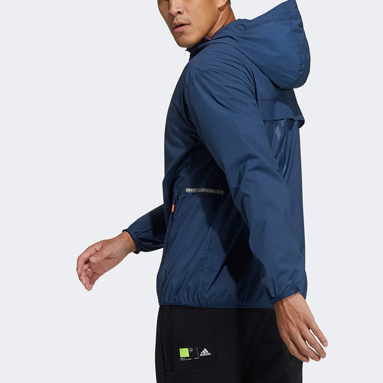 adidas Th Wb Wv Id Woven Sports Hooded Jacket Navy Blue GP0978