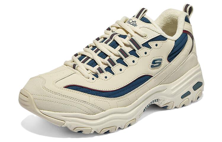 Skechers D'Lites Zip Along Shoes 'Beige Blue' 894269-NTNV