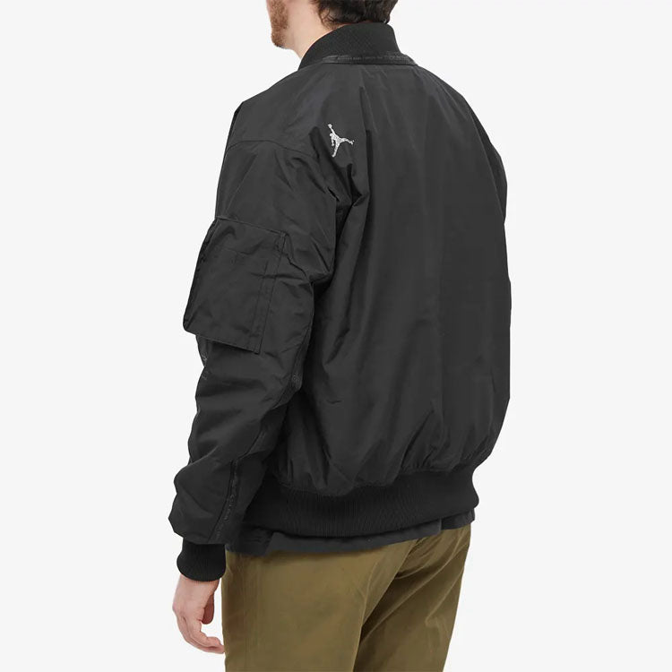 Air Jordan Solid Color Zipper Long Sleeves Jacket Men's Black DJ0232-010
