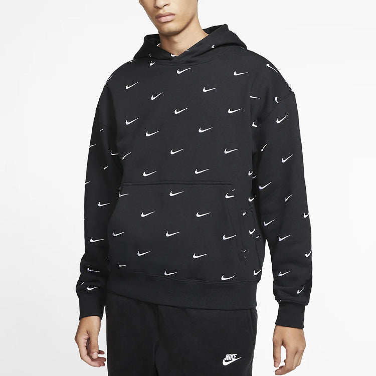 Nike All Over Swoosh Logo Hoodie 'Black' CJ8907-010