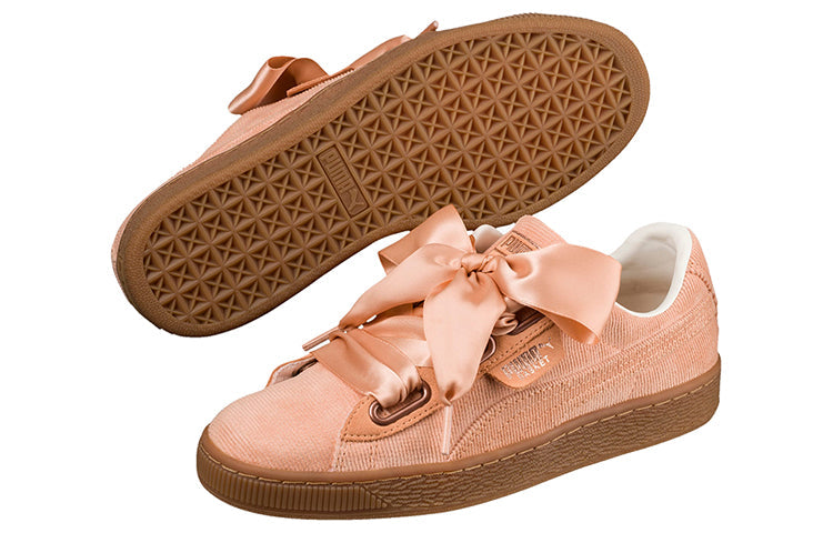 (WMNS) PUMA Basket Heart Corduroy 'Pink Brown' 366729-01