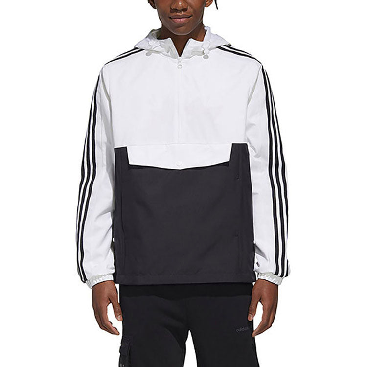 adidas neo Windproof Casual Sports Hooded Jacket White GJ8951