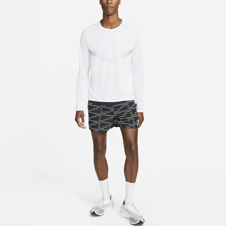 Men's Nike Sports Fitness Training Running Casual Long Sleeves White T-Shirt DD6022-100