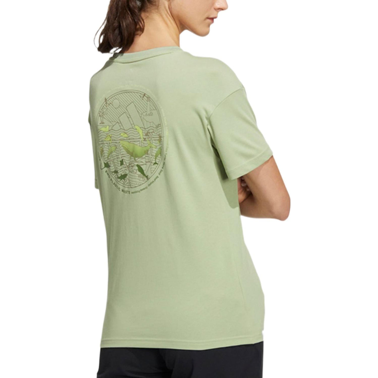 (WMNS) adidas Parley Ocean Plastic Graphic T-Shirt Asia Sizing 'Green' HE7341