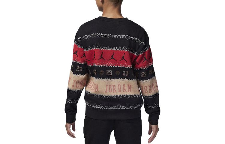 (GS) Air Jordan MJ Holiday Fleece Crew 'Black' 95C724-023