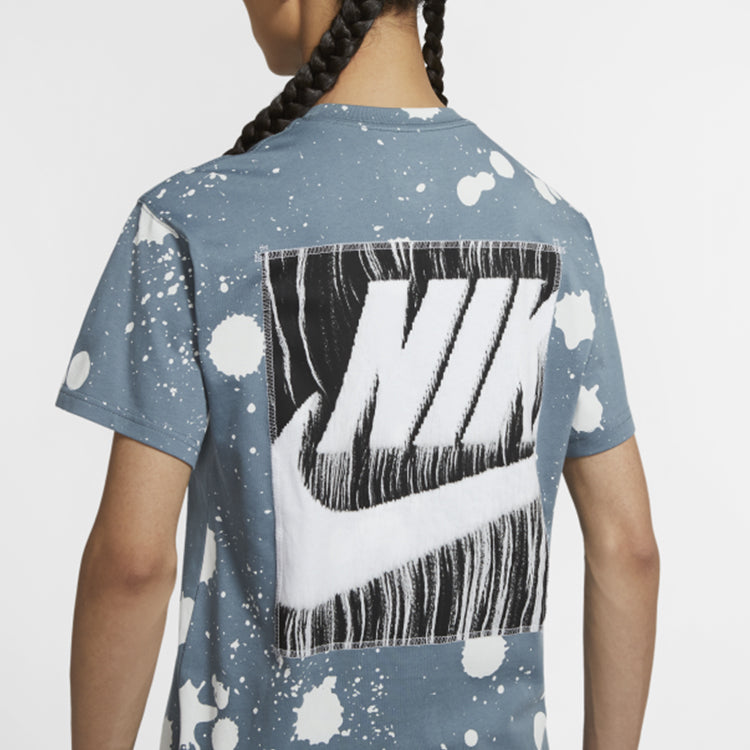 Nike Sportswear Printing Short Sleeve 'Splash Grey Blue' CW0381-031
