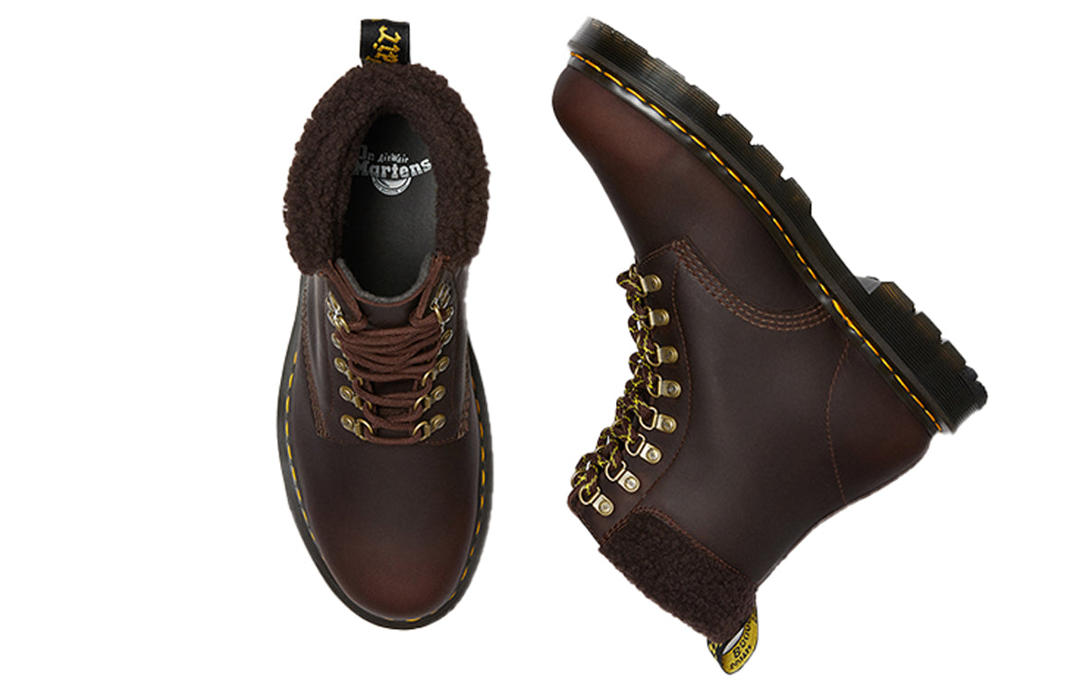 Dr. Martens 1460 Wintergrip Fleece Leather Boots 'Cocoa Dark Brown' 26091247