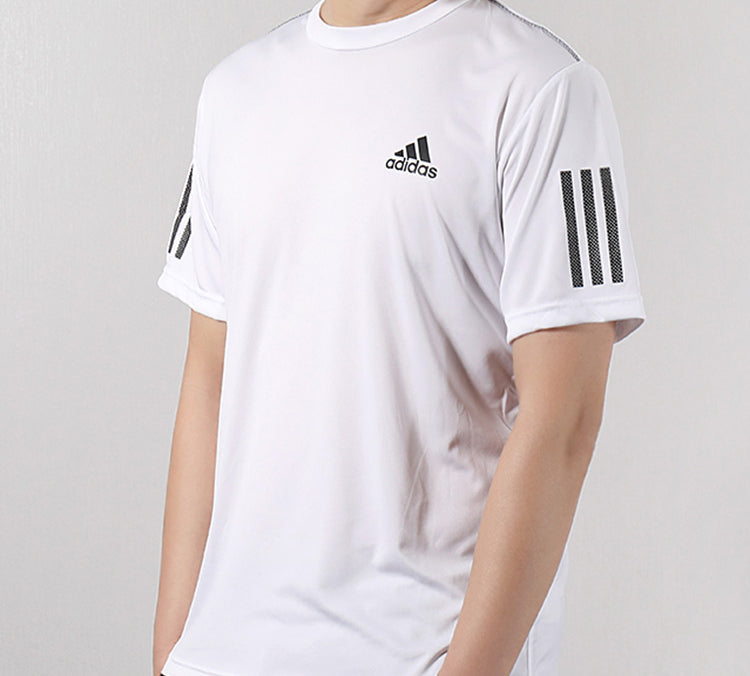 Men's adidas Club 3str Short Sleeve White T-Shirt DP2875