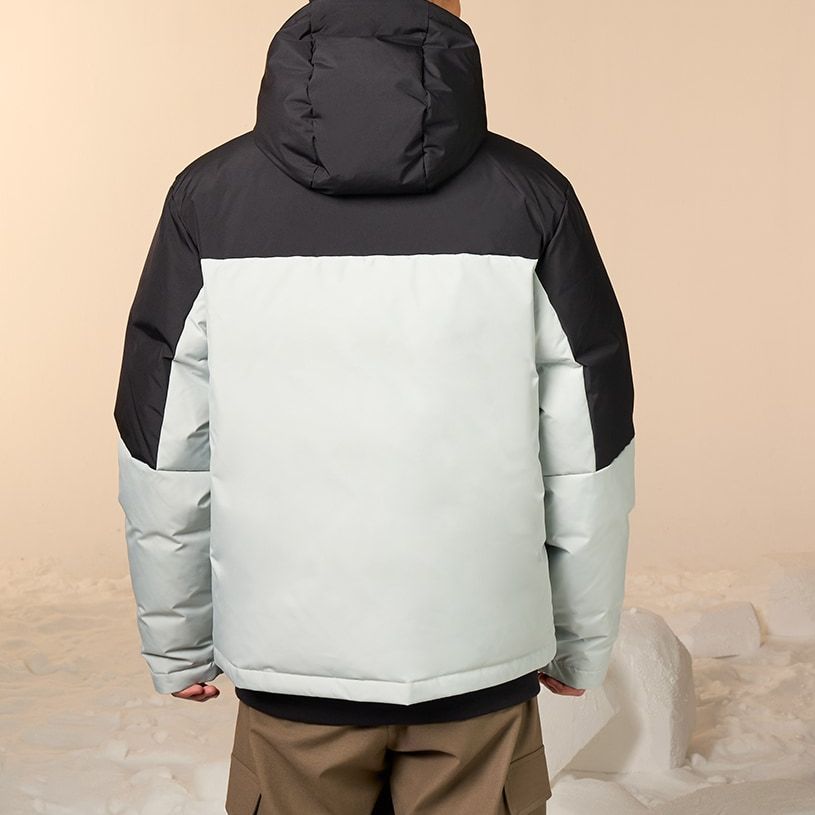 adidas Colorblock Hooded Down Jacket 'Black White' IT8723